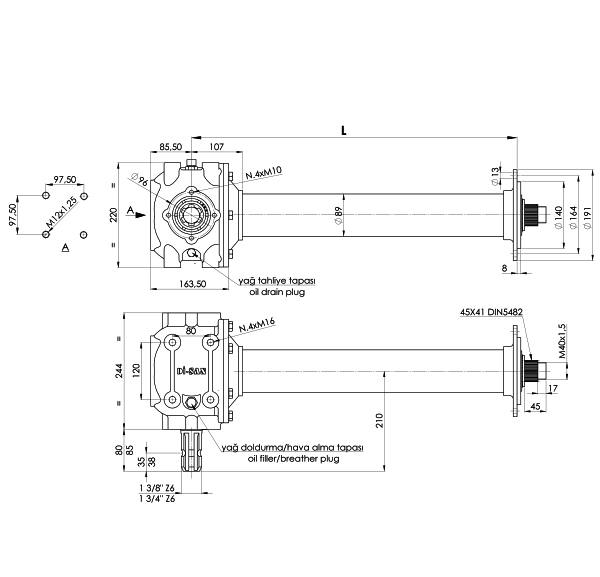 Rotary Tiller Technical Drawing