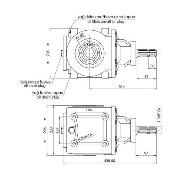 Folding Inter Row Rotary Cultivator Technical Drawing