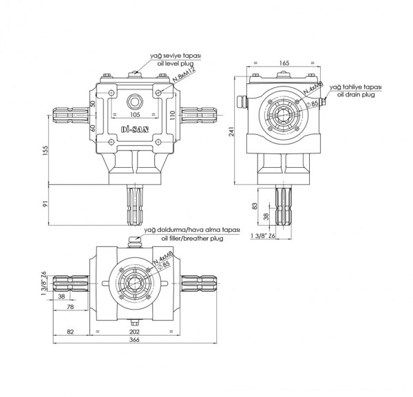 Mini Rotary Tiller Technical Drawing