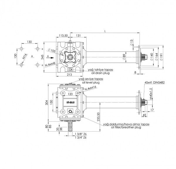 Rotary Tiller Technical Drawing