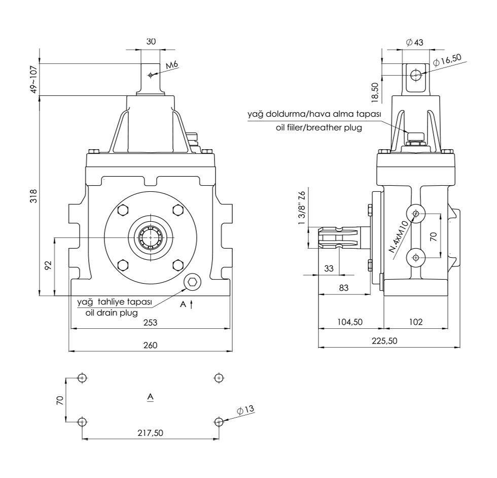 Tree Shaker Machine Technical Drawing