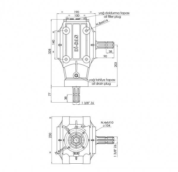 Rotary Mower Technical Drawing