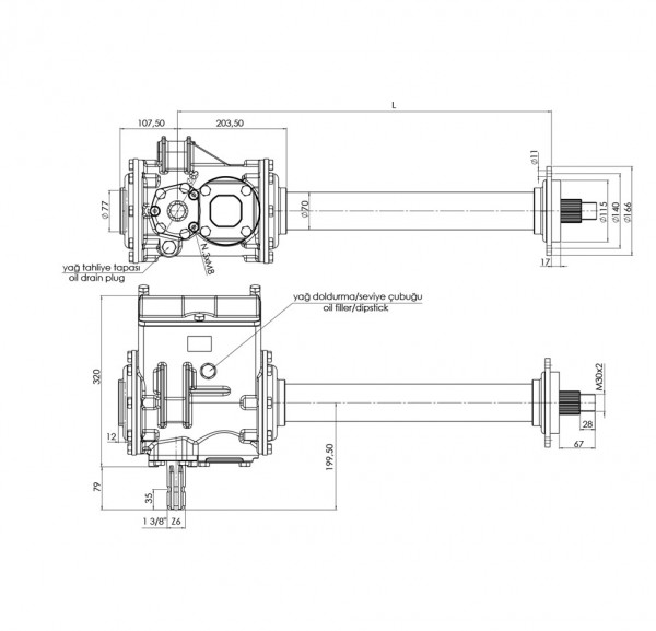 Rotary Tiller Technical Drawing