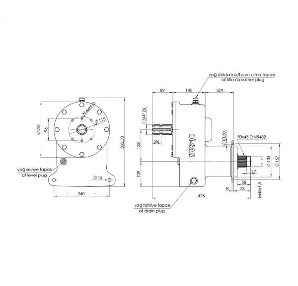 Folding Rotary Tiller Technical Drawing