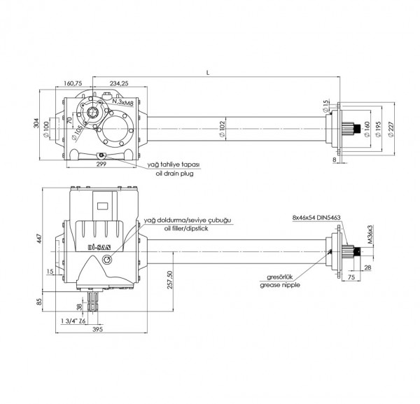 Rotary Tiller Technical Drawing