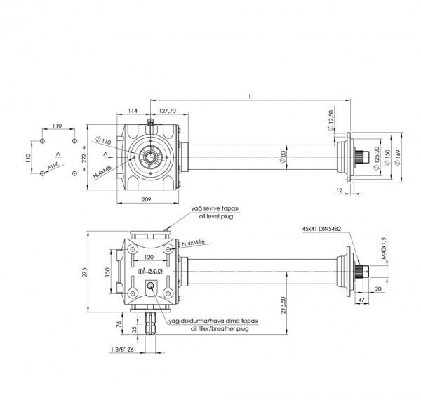 Rotovatör Teknik Resim