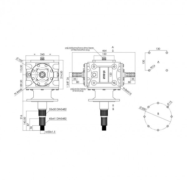Power Harrow Technical Drawing