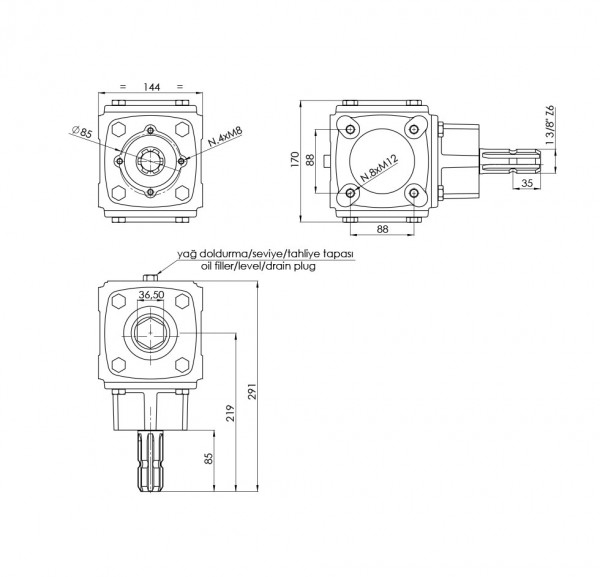 Manure Spreader Technical Drawing
