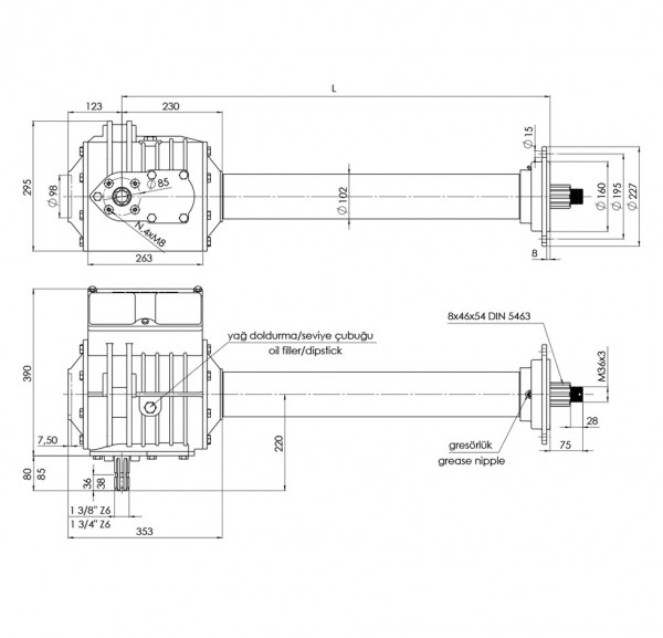 Rotary Tiller Technical Drawing
