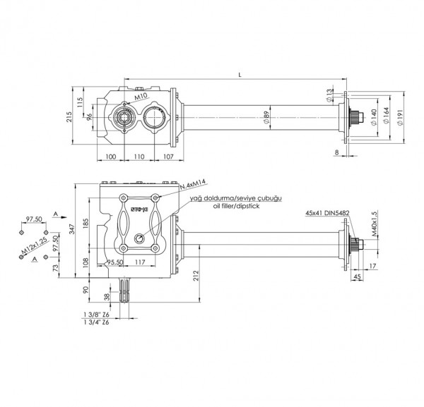 Rotary Tiller Technical Drawing