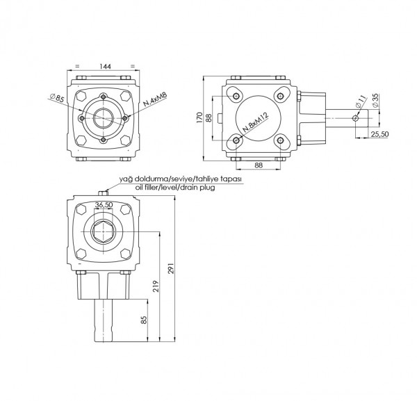 Manure Spreader Technical Drawing