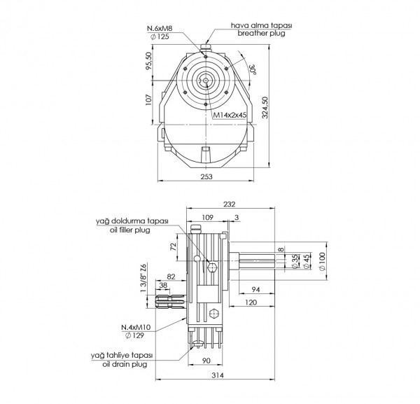Hazelnut Harvesting Machine Technical Drawing