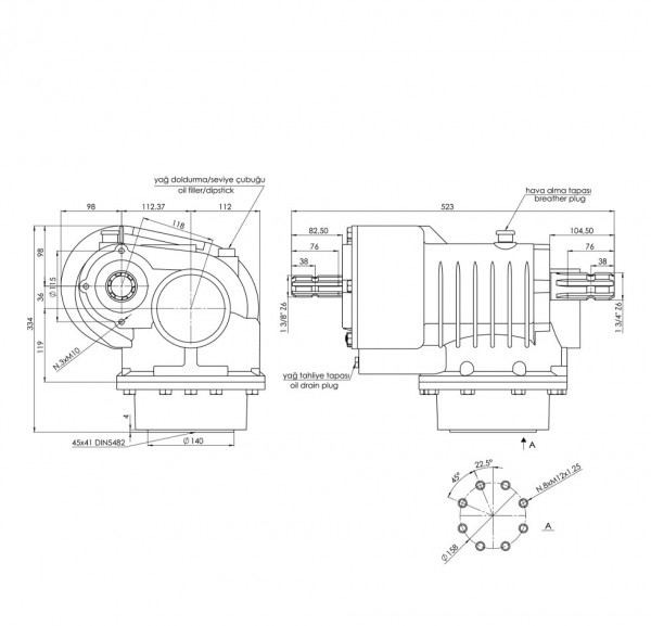 Power Harrow Technical Drawing