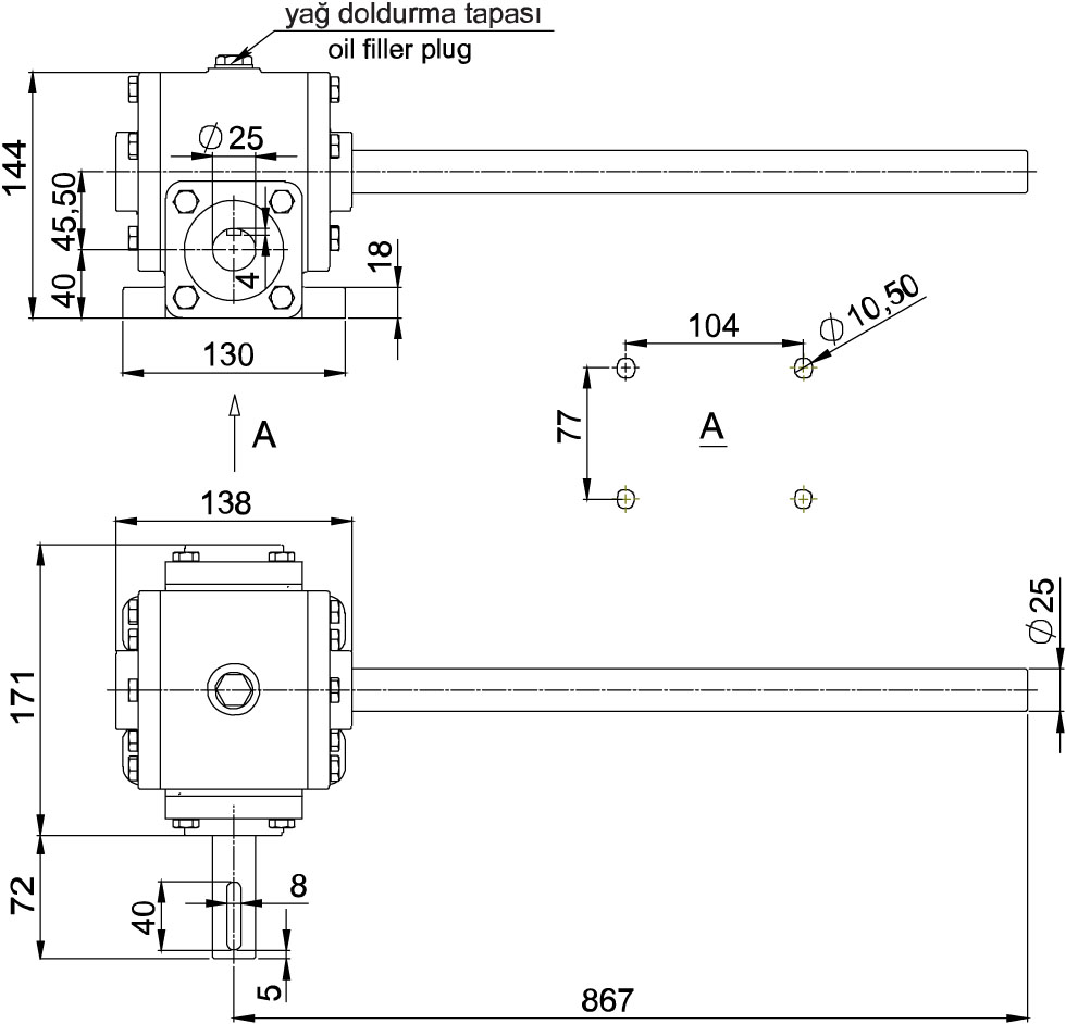 Fertilizer Hoe Machine Technical Drawing